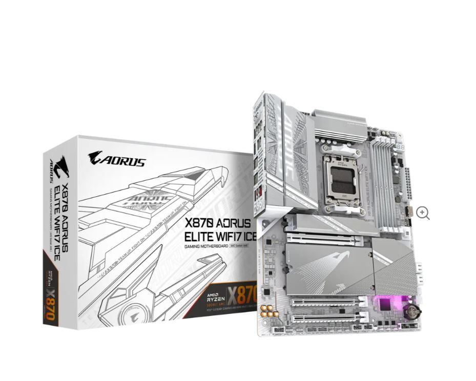 Gigabyte X870 AORUS ELITE WF7 ICE AMD AM5 ATX Motherboard 4x DDR5~256GB,3x PCIe image 0