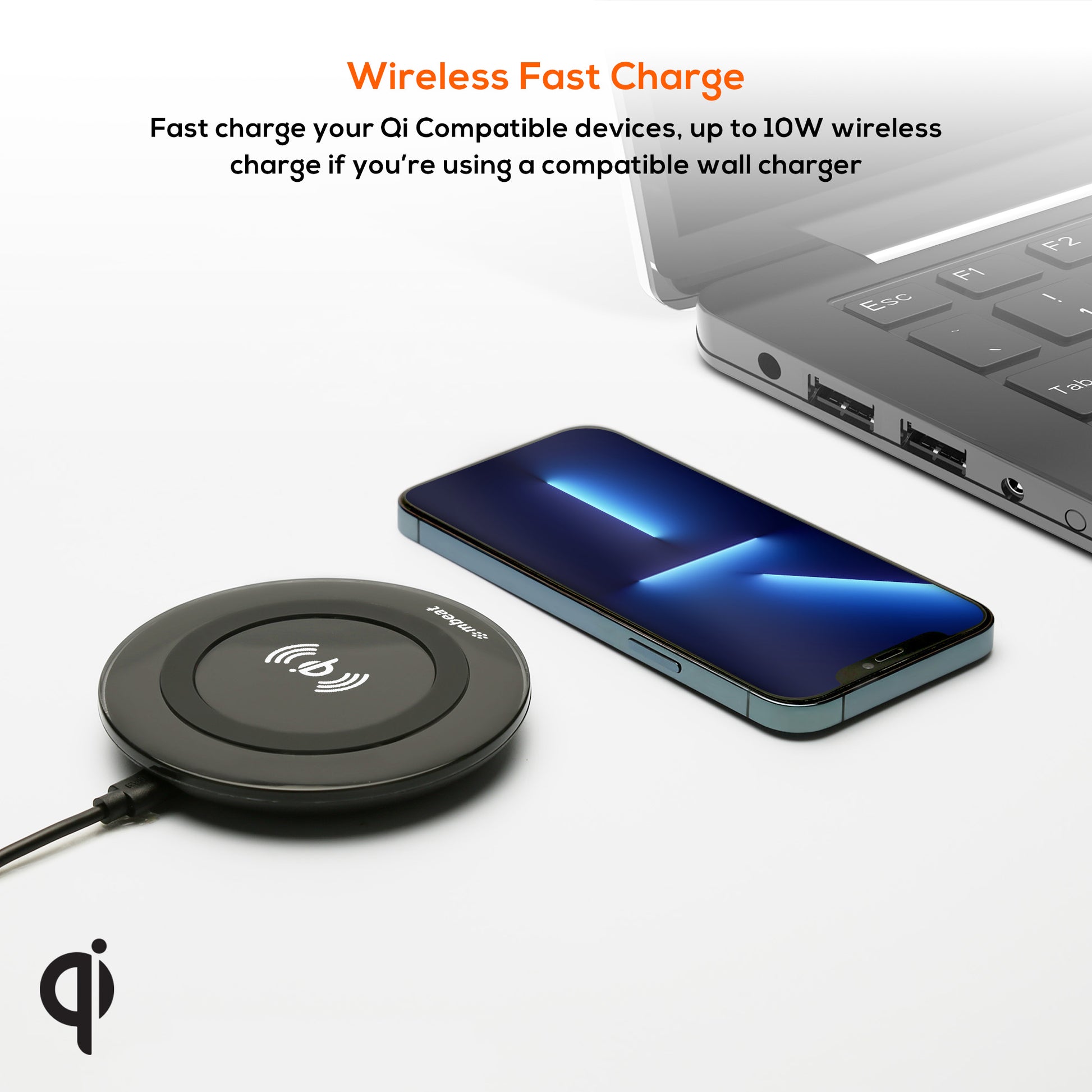 mbeat Gorilla Power 10W Qi Certified Wireless Charging Pad image 1