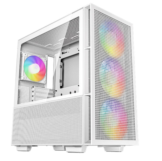 DeepCool CH560 White HighAirflow Mid-Tower ATX Case, Magnetic Hybrid Mesh,Temper image 0
