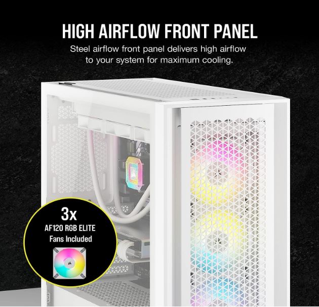 Corsair iCUE 5000D RGB High Airflow, 3x AF120 RGB Elite Fan, Lighting Node Pro C image 1