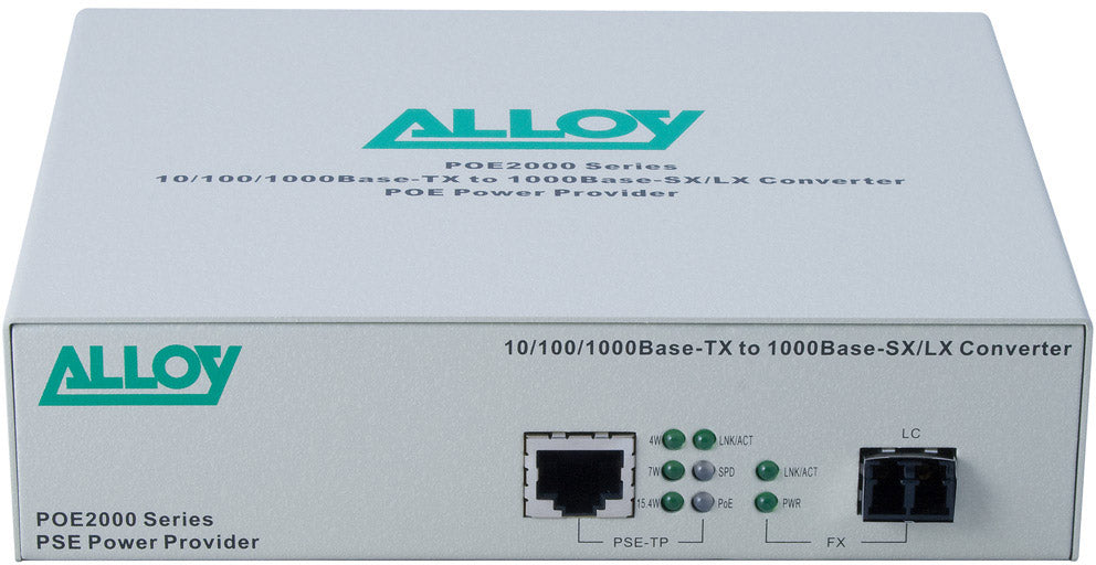 Alloy POE2000LC.10 10/100/1000Base-T PoE RJ-45 to 1000Base-LX SingleMode (LC). W image 1