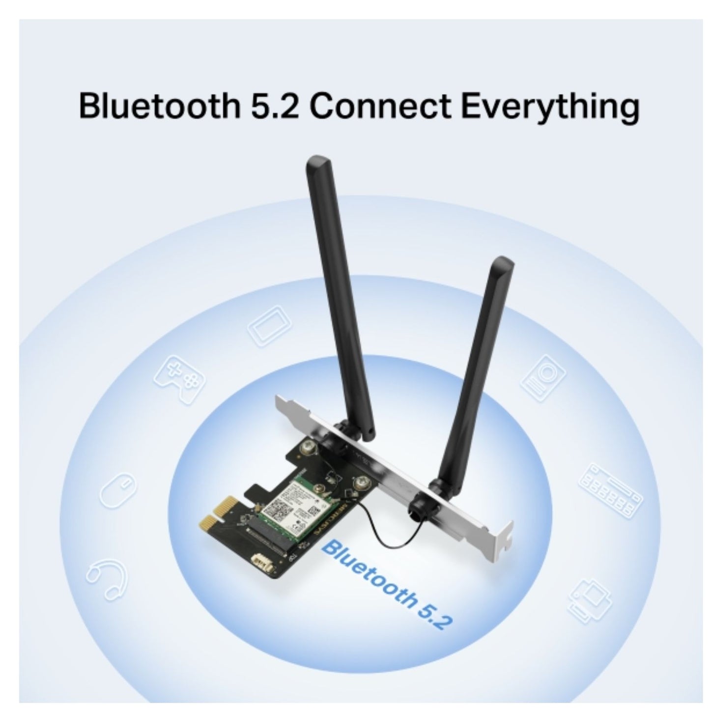 Mercusys MA80XE AX3000 Wi-Fi 6 Bluetooth 5.2 PCIe Adapter, 2402Mbps @5 GHz, 574M image 2