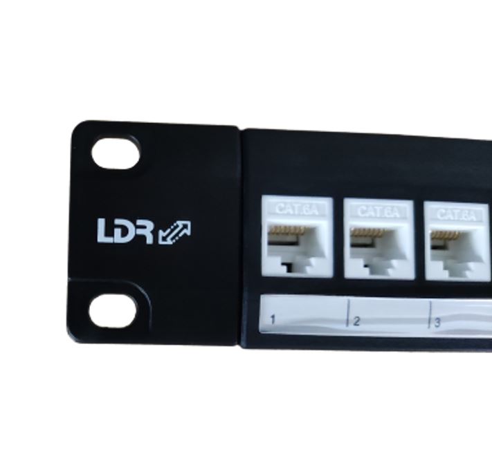 LDR 24 Port Cat6A UTP Patch Panel Rack Mount - 1U image 2