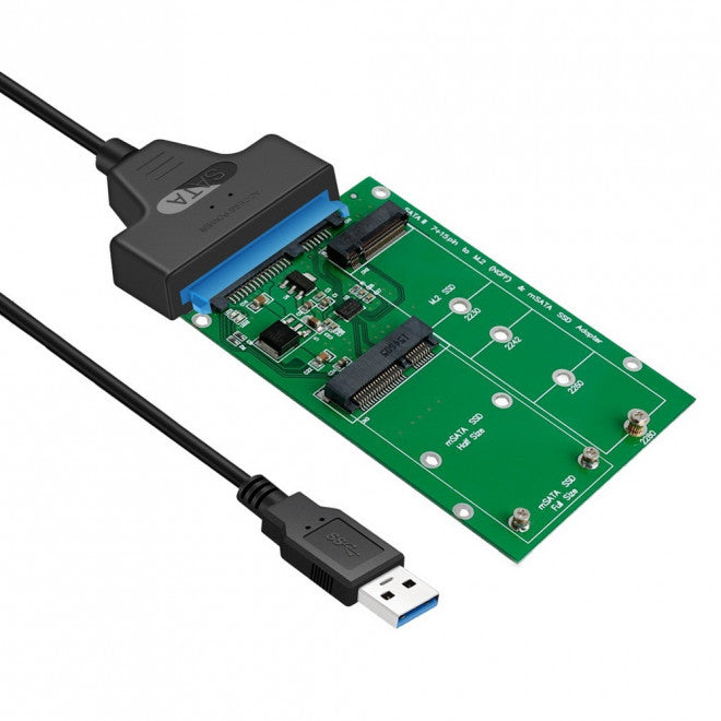 Simplecom SA221 USB 3.0 to mSATA + NGFF M.2 (B Key) SSD 2 in 1 Combo Adapter image 0