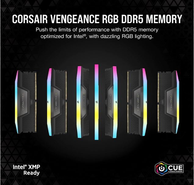 Corsair Vengeance RGB 32GB (2x16GB) DDR5 UDIMM 6200MHz C36 1.3V Desktop Gaming M image 2