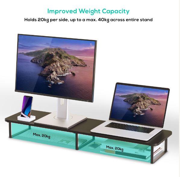mbeat® activiva Black Dual Monitor Riser image 2