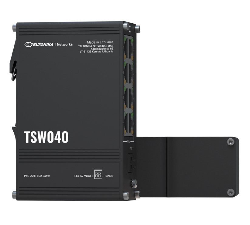 Teltonika TSW040 - 8-port PoE+ Switch (7-57 VDC, or 44-57 VDC for PoE-out) Integ image 1