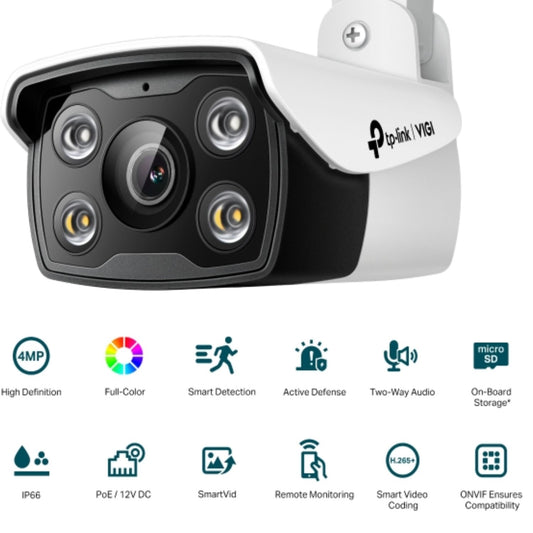 TP-Link VIGI 4MP C340(2.8mm) Outdoor Full-Colour Bullet Network Camera, 2.8mm Le image 1