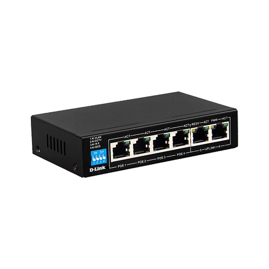 D-Link DGS-F1006P-E 6-Port Gigabit PoE Switch with 4 Long Reach PoE Ports, 2 Upl image 0
