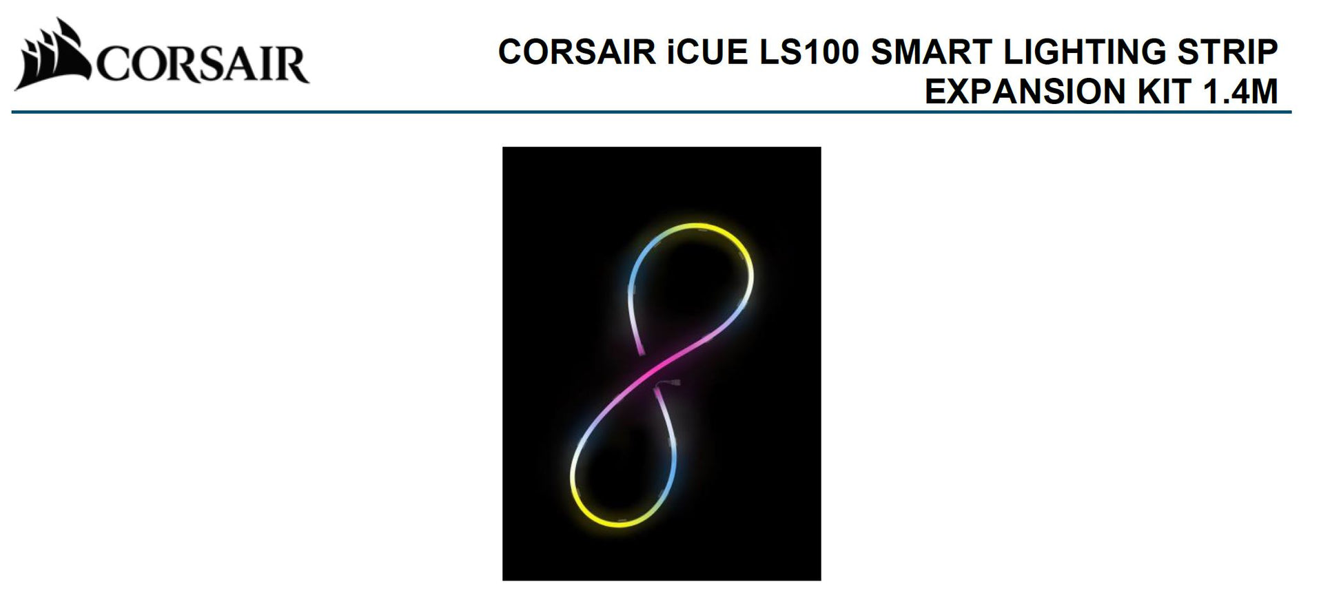 Corsair  iCUE LS100 Smart Lighting Strip Expansion Kit 1x 1.4 Meter 84 Individua image 0