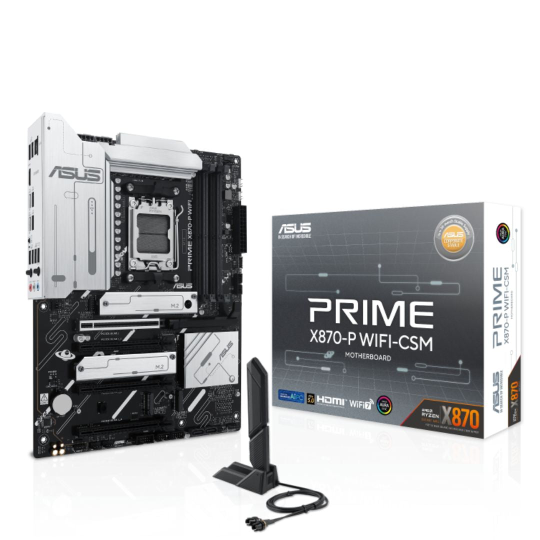 ASUS AMD PRIME X870-P WIFI-CSM (AM5) ATX Motherboard 4x DDR5 198GB, 1x PCIe 5.0 image 3
