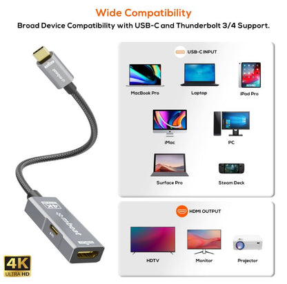 mbeat Tough Link USB-C to HDMI Adapter with 100W PD - Space Grey  5V-20V/5A, 100 image 1