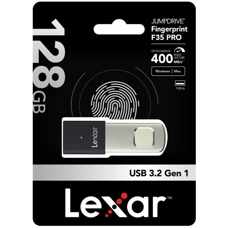 Lexar F35 PRO 128GB JumpDrive Fingerprint USB 3.2 Gen 1, up to 400MB/s read, 300 image 0