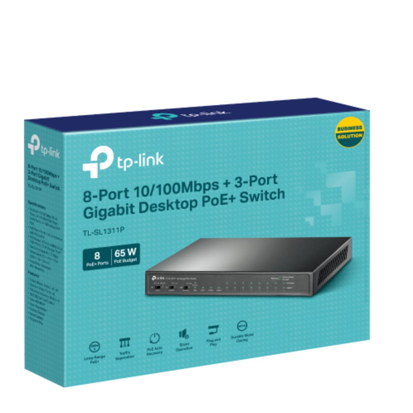 TP-Link TL-SL1311P 8-Port 10/100Mbps + 3-Port Gigabit Desktop Switch with 8-Port image 2