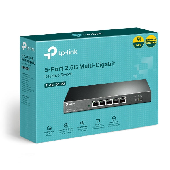 TP-Link TL-SG105-M2 5-Port 2.5G Desktop Switch, Up To 25G Switching Capacity, Co image 0
