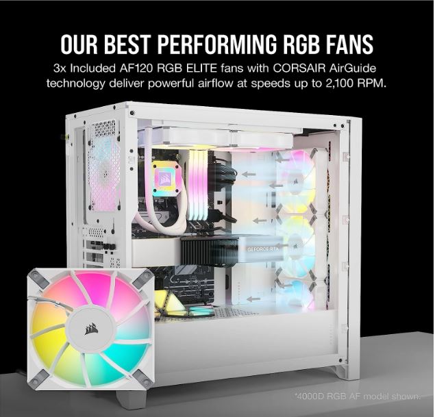 Corsair iCUE 5000D RGB High Airflow, 3x AF120 RGB Elite Fan, Lighting Node Pro C image 2