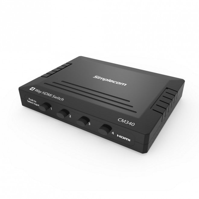Simplecom CM340 Mechanical 4 Way HDMI Switch Box 4 Port 4K UHD HDCP image 0