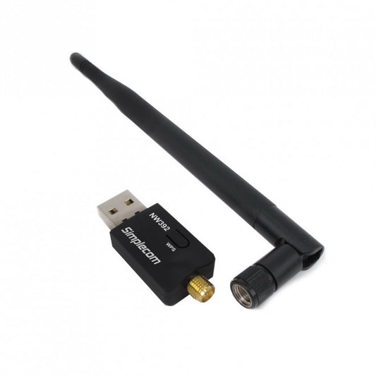 Simplecom NW392 USB Wireless N WiFi Adapter 802.11n 300Mbps 5dBi Antenna image 0