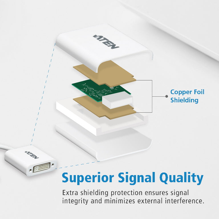 Aten DisplayPort to DVI Adapter, Converts DisplayPort signals to DVI output, Dis image 3