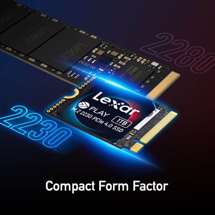 Lexar LNMPLAY001T-RNNNG Internal SSD Play 1TB M.2 2230 PCIe Gen 4x4 NVMe SSD up image 1