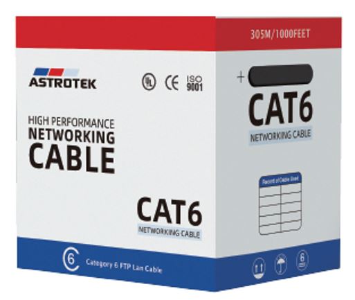 Astrotek CAT6 FTP Cable 305m Roll - Blue Full 0.55mm Copper Solid Wire Ethernet image 1
