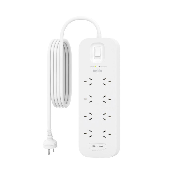 Belkin Connect 8-Outlet Surge Protector with Dual USB-C 30W -(SRB004AU2M), Dual image 1