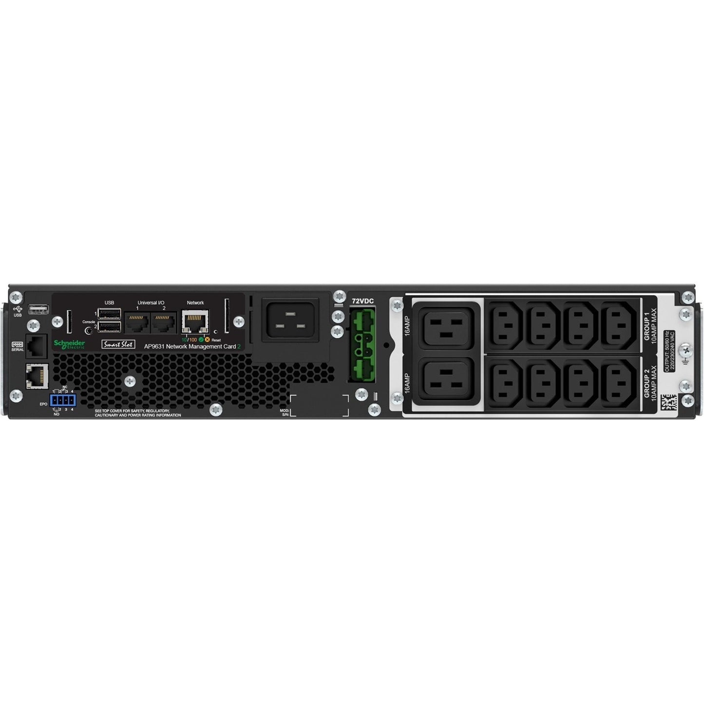 APC Smart-UPS 2200VA/1980W Online UPS, 2U RM, 230V/16A Input, 2x IEC C19 & 8x IE image 1