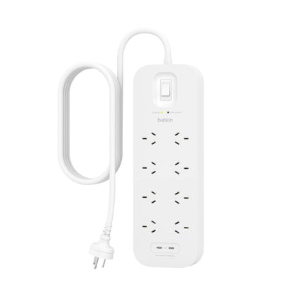 Belkin Connect 8-Outlet Surge Protector with Dual USB-C 30W -(SRB004AU2M), Dual image 0
