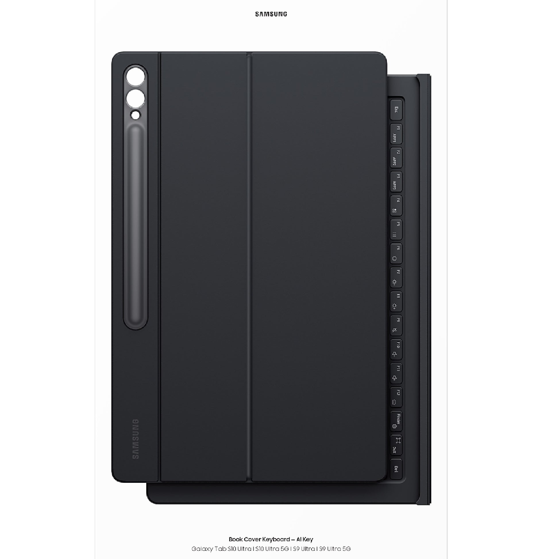 Samsung Galaxy Tab S10 Ultra / Tab S9 Ultra Book Cover Keyboard Black - Magnetic image 3