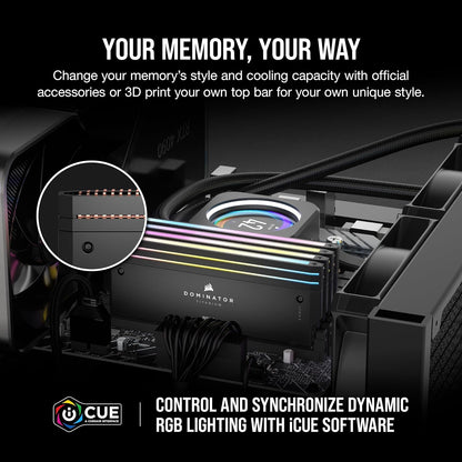 Corsair DOMINATOR® TITANIUM RGB 32GB (2x16GB) DDR5 DRAM 6400MT/s CL32 Intel XMP image 1