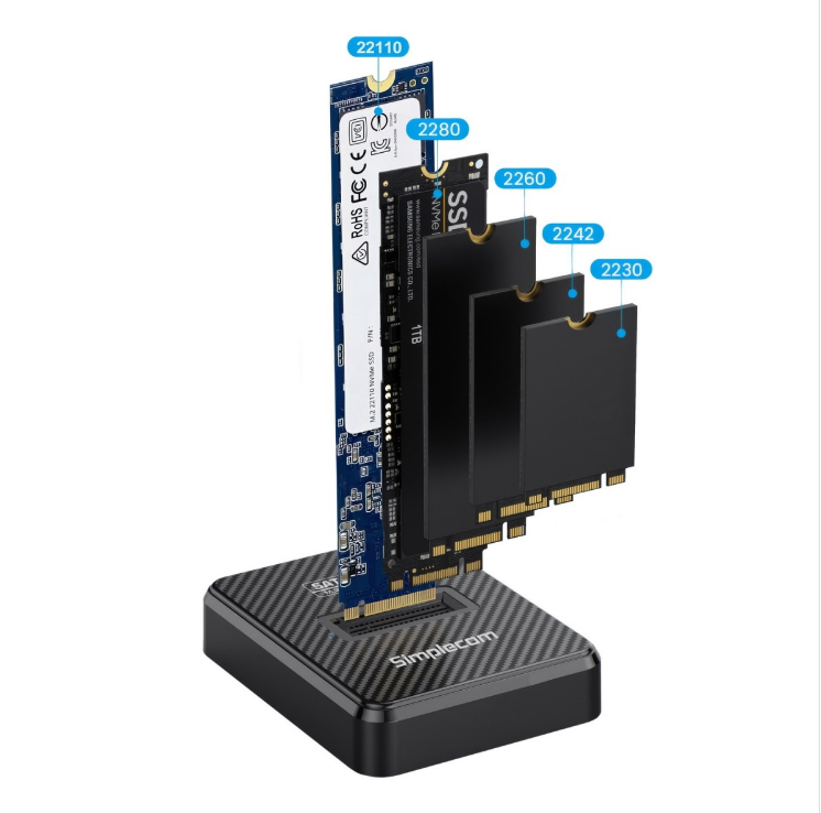 Simplecom SD511 M.2 SSD Docking Station NVMe and SATA Dual Protocol USB 3.2 Gen image 1