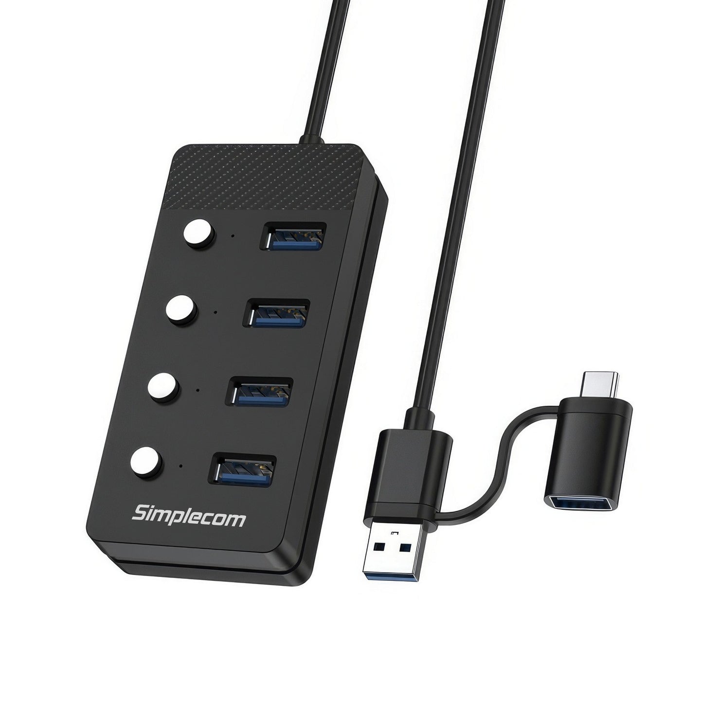 Simplecom CH345C SuperSpeed USB-A and USB-C to 4-Port USB 3.0 Hub 5Gbps Individu image 2
