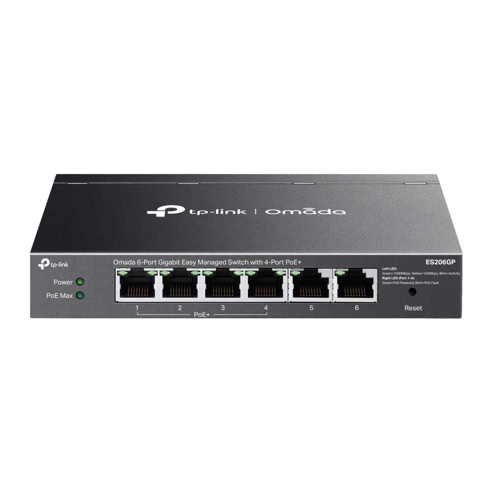 TP-Link ES206GP Omada 6-Port Gigabit Easy Managed Switch with 4-Port PoE+ image 0