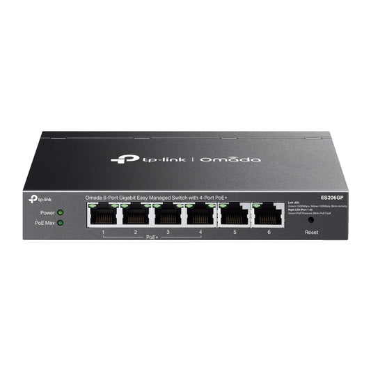 TP-Link ES206GP Omada 6-Port Gigabit Easy Managed Switch with 4-Port PoE+ image 0