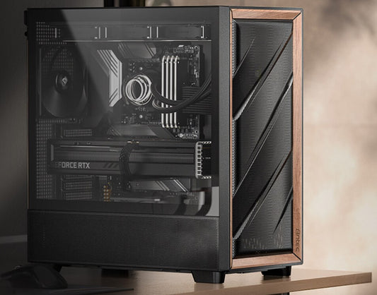 Antec Flux ATX, Black Premium Walnut Trim, 5x Black PWM Performance Fans. Ultra image 0