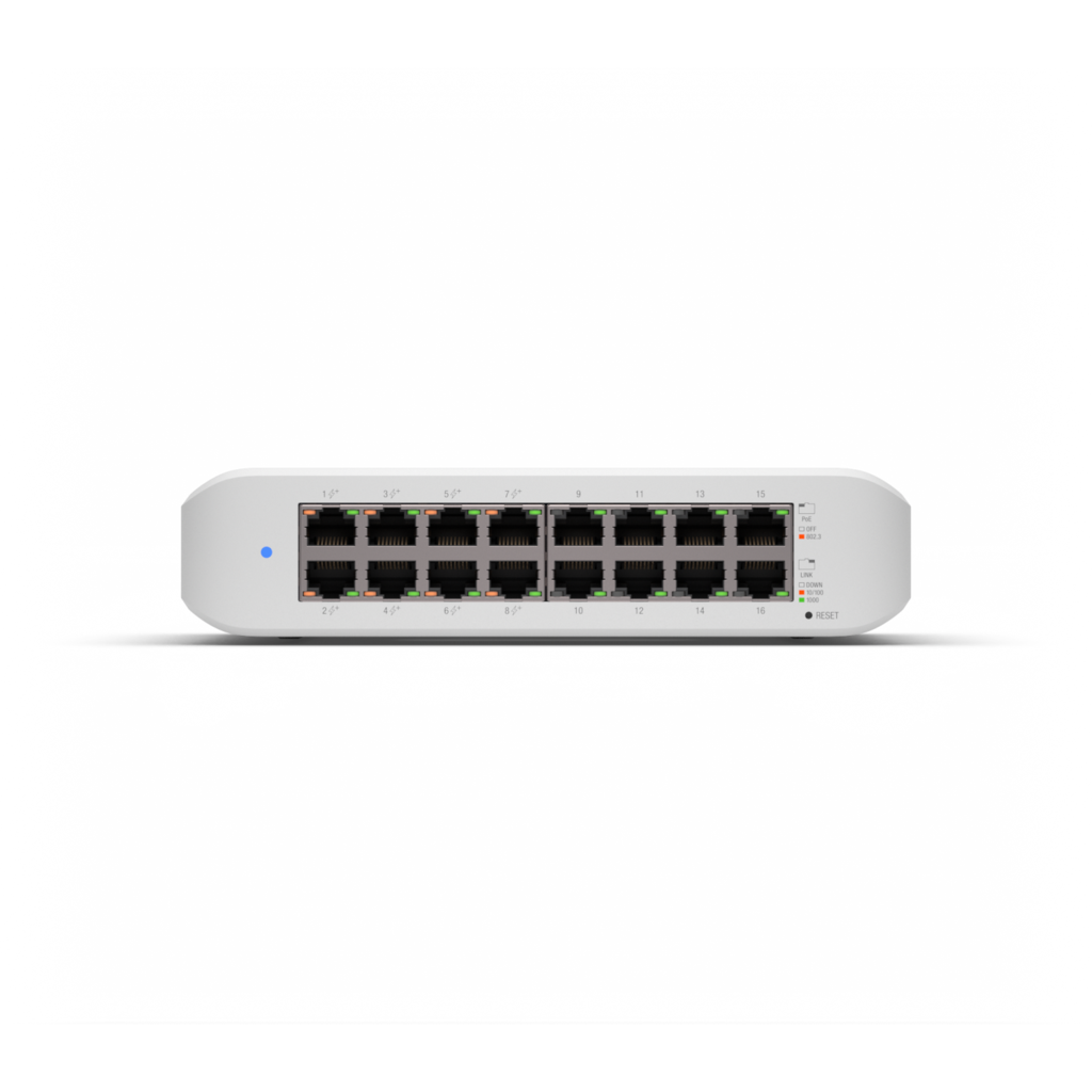 Ubiquiti UniFi Switch Lite 16 PoE, Layer 2, 16x GbE RJ45 Ports, 8x 802.3at PoE+ image 2