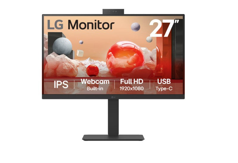 LG 27' IPS FHD 1920 x 1080, Webcam, USB-C (PD65w) 100Hz 5ms, AMD FreeSync 16:9 T image 0