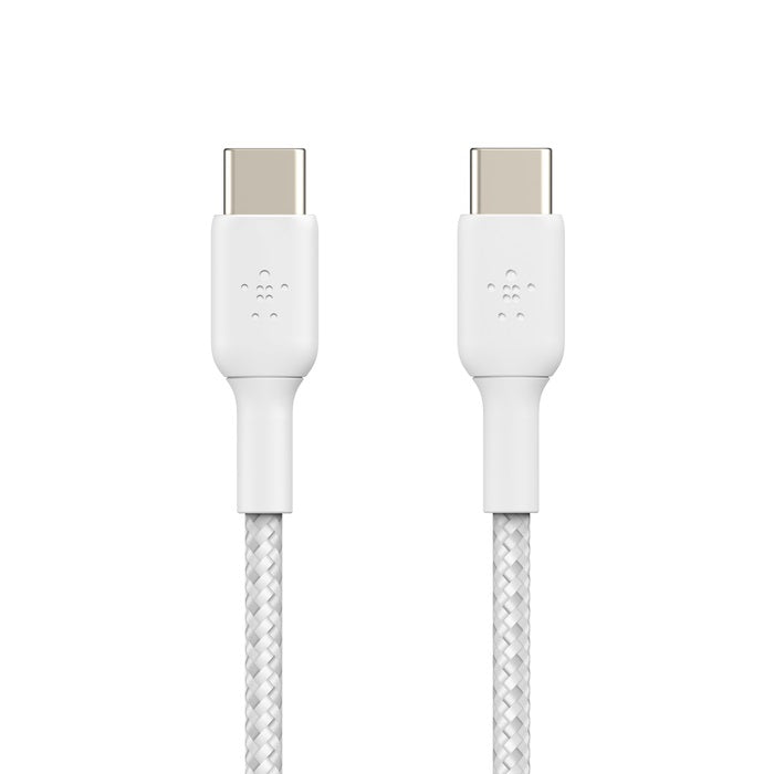 Belkin BoostCharge Braided USB-C to USB-C Cable (1m/3.3ft) - White (CAB004bt1MWH image 2