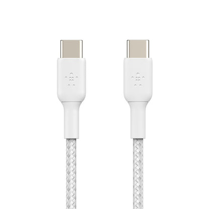 Belkin BoostCharge Braided USB-C to USB-C Cable (1m/3.3ft) - White (CAB004bt1MWH image 2
