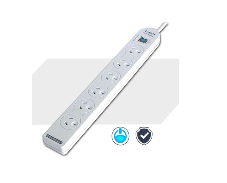 Sansai 6-Way Power Board (137P) with Master Switch Overload Protecte Reset butto image 0