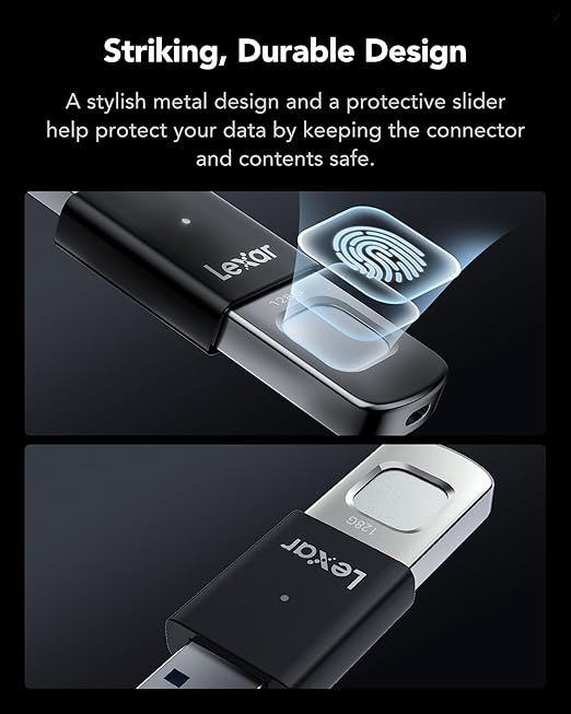 Lexar F35 PRO 128GB JumpDrive Fingerprint USB 3.2 Gen 1, up to 400MB/s read, 300 image 1