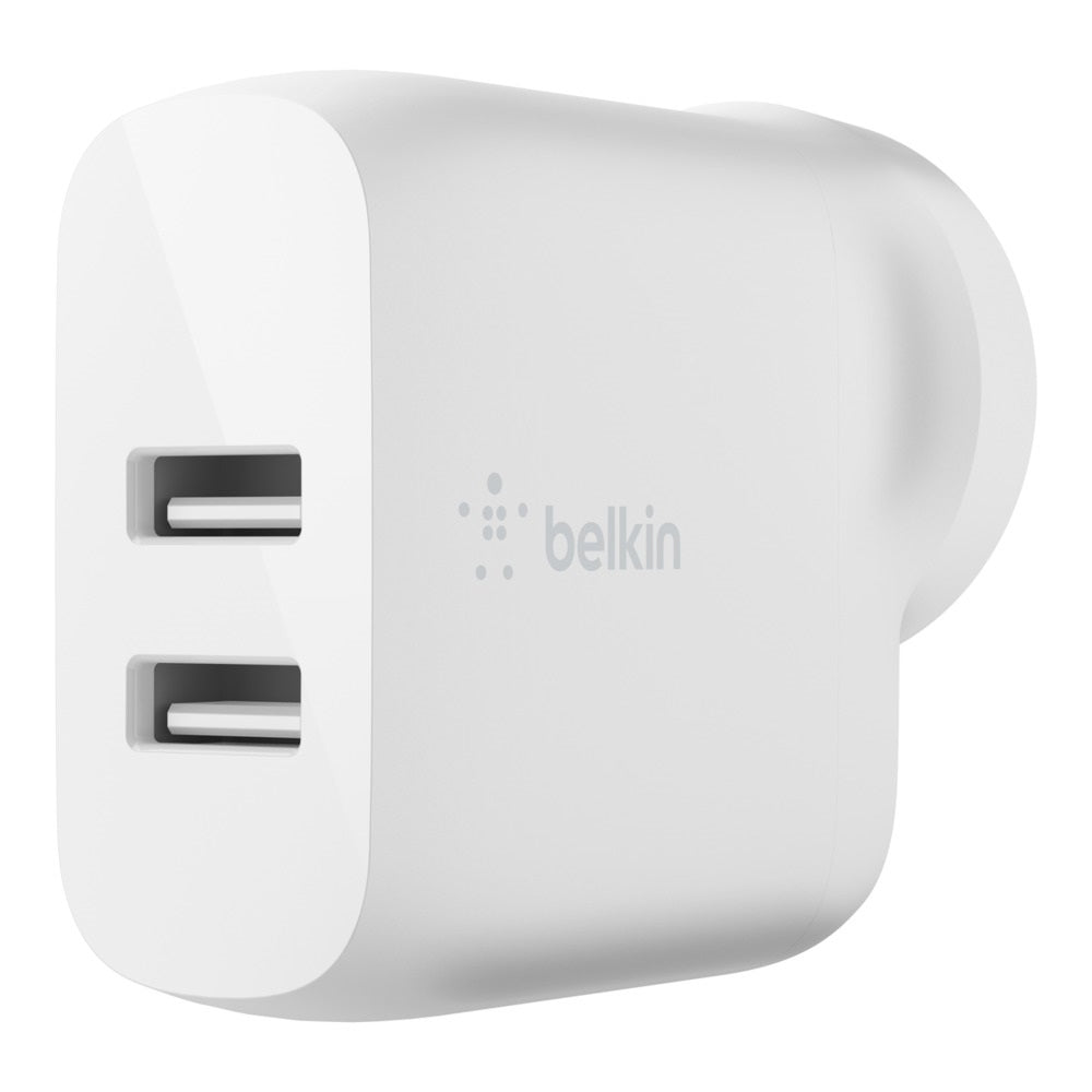 Belkin BoostCharge Dual USB-A Wall Charger 24W - White (WCB002auWH), 2xUSB-A (12 image 0
