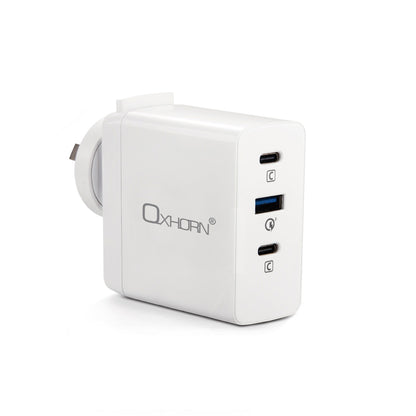 Oxhorn 100W USB GaN Type-C fast Charger, 2x USB-C, 1x USB-A Fast Charger image 0