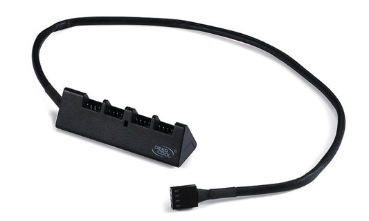 DeepCool FH-04 4 Port Fan Hub, Compatible With 12V 3PIN/4PIN Fans, 550mm, Extend image 0