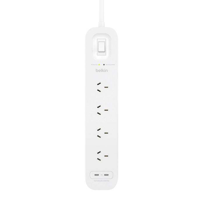 Belkin SurgePro 4-Outlet Surge Protector with Dual USB-C 30W - (SRB005AU2M), Dua image 2