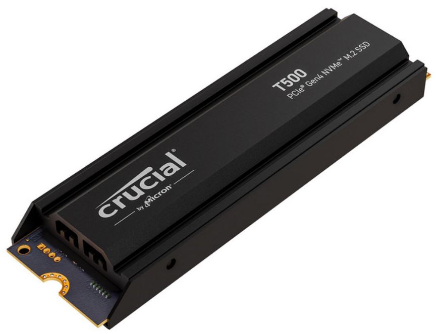 Crucial T500 2TB Gen4 NVMe SSD Heatsink - 7400/7000 MB/s R/W 1200TBW 1440K IOPs image 1