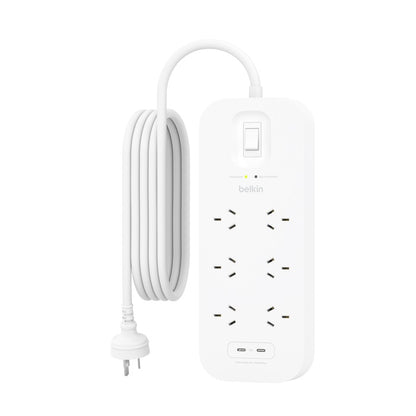 Belkin SurgePro 6-Outlet Surge Protector with Dual USB-C 30W  - (SRB006AU2M), Du image 1