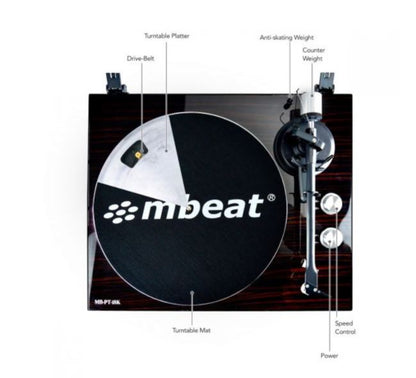 mbeat® PT-18K Bluetooth Turntable Player (MMC, USB, Anti-skating, Preamplifier) image 1