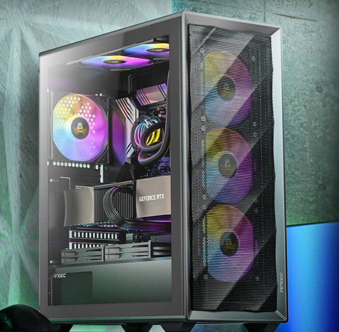 Antec AX85 ARGB ATX,mATX, 4x ARGB, 360mm Radiator Front, GPU 340mm.  Mid-Tower G image 0