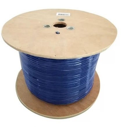 8Ware 350m CAT6 Cable Roll Blue Bare Solid Copper Twisted Core PVC Jacket >305m image 0